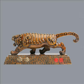宇达青铜摆件 十二生肖虎《金虎》创意装饰 家居工艺摆件  高13cm