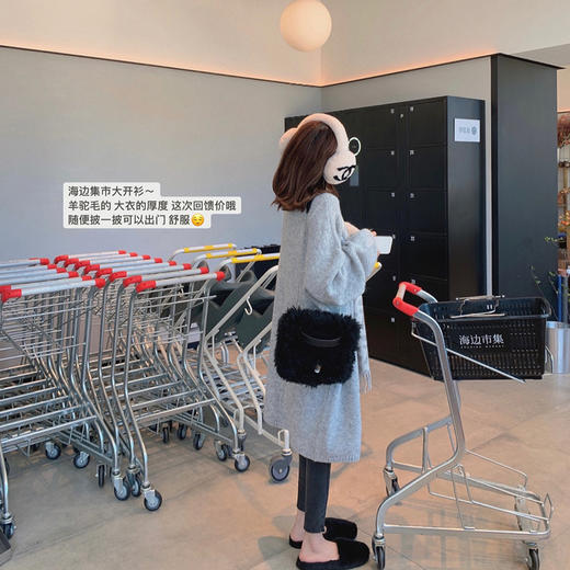 金蘑菇菇【海边集市大开衫】羊驼+羊毛 裹着就能出门温暖大开衫 商品图4