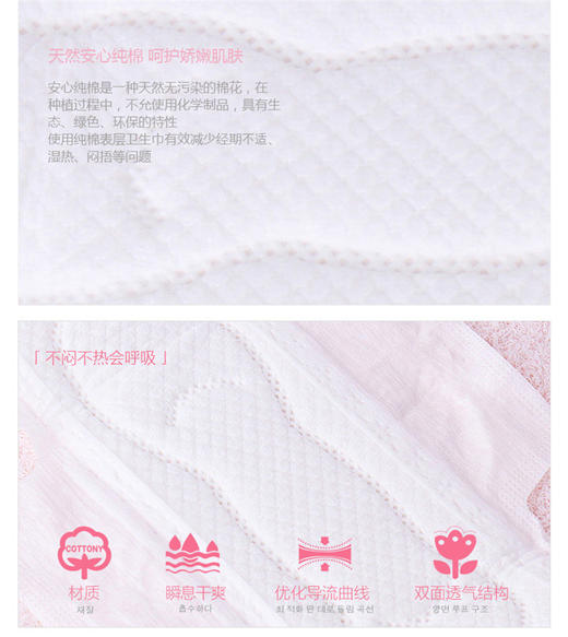【中欧班列精选】恩芝猫小菲卫生巾纯棉日用夜用姨妈巾超薄抑菌护垫迷你巾 商品图1