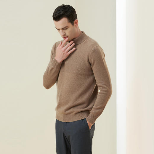 METTE羊绒世家年秋冬新品男士100%山羊绒衫内搭针织套头保暖毛衣 商品图2