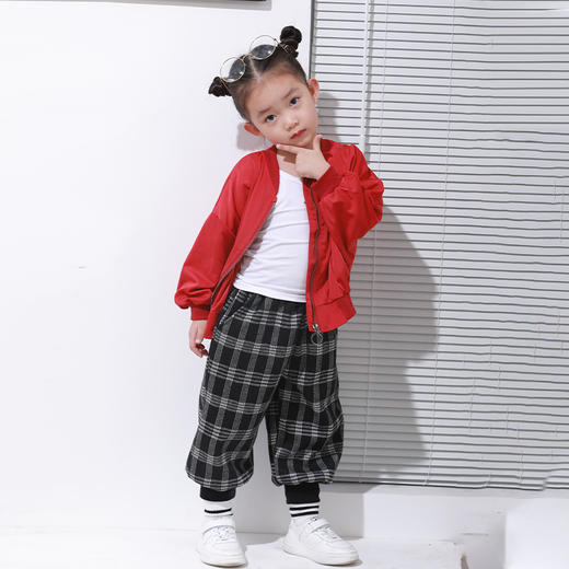 【清仓】龙之涵 提花格加绒卫裤 童装 A类 亲子装 时尚洋气卫裤 商品图1