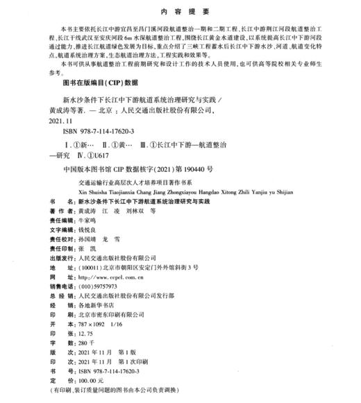 新水沙条件下长江中下游航道系统治理研究与实践 商品图3