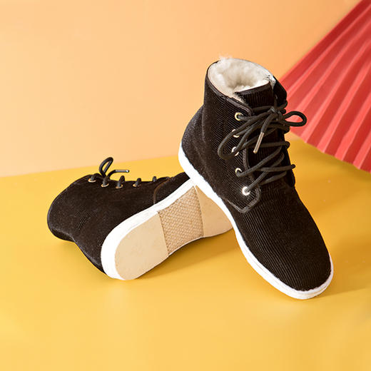 内联升男鞋手工棉鞋千层底大内联升高帮羊毛里系带灯芯绒五眼棉鞋DN8506/DN8516 商品图1