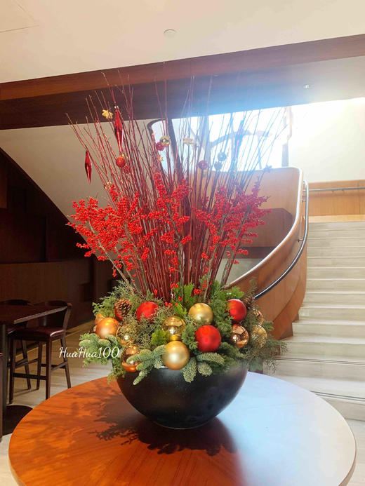 新年圣诞布置丨冬青插花（含盆器高约1.8米） 商品图1