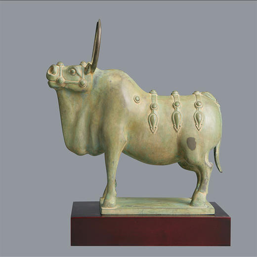 宇达青铜全铜牛摆件《北齐陶牛》十二生肖 创意装饰 家居工艺摆件  高24cm 商品图0