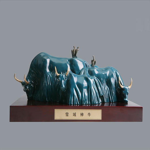 宇达青铜全铜牛摆件《雪域神牛》十二生肖 创意装饰 家居工艺摆件  高24cm 商品图0