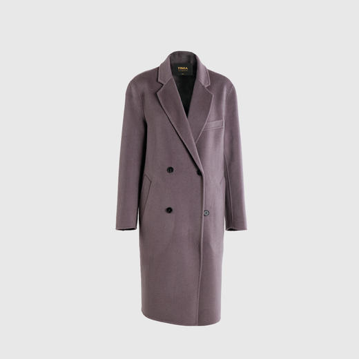 轻奢气质双排扣西服领双面手工男长款大衣 商品图0