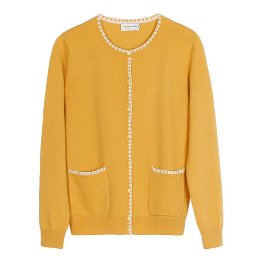 METTE羊绒世家21年秋冬女士100%山羊绒开衫时尚小香风针织小外套 商品图7