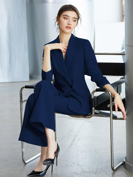 AD春秋时尚卡其色西装阔腿裤女总裁套装上班气质女神范高端职业装 商品图3