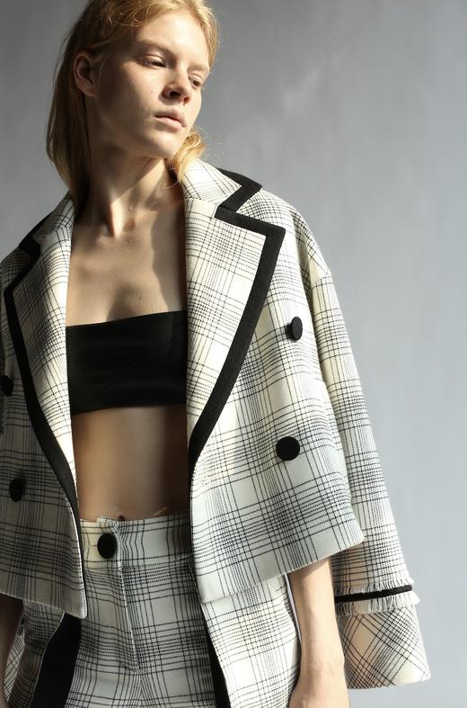镶边格子外套 商品图1