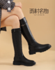 西村名物2021冬季新款帅气英伦风骑士靴长筒靴超长靴女皮靴X21DQ46201 商品缩略图3