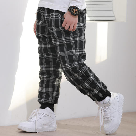 【清仓】龙之涵 提花格加绒卫裤 童装 A类 亲子装 时尚洋气卫裤 商品图8