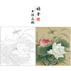 【有步骤、大彩图】李晓明工笔画白描底稿斗方小品《临余稚荷花蜻蜓》临摹勾线花鸟线稿KG23 商品缩略图0