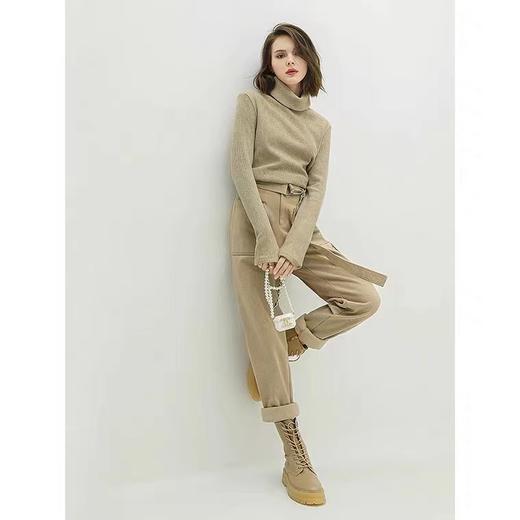 COCOBELLA纯色双层堆堆高领毛衣女舒适内搭针织衫YN784 商品图2