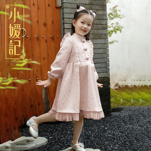 小嫒記 女童外套秋装改良唐装洋气新款国风童装大衣-南风 商品图0