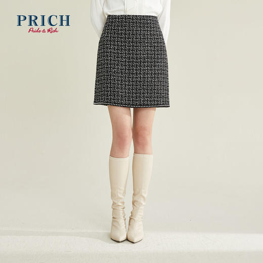 PRICH高腰珍珠半裙PRWHB4905T 商品图0