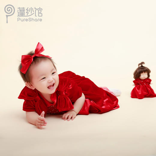 PureShare蓬纱馆宝贝周岁礼服女童公主裙-红苹果宝贝礼服 商品图3