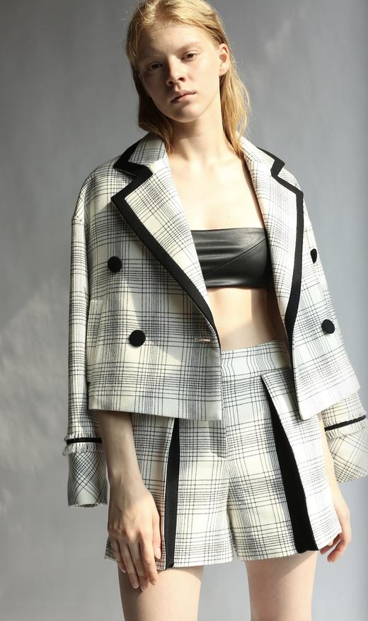 镶边格子外套 商品图2