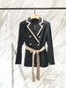 粉镶边绑带西装 商品缩略图0