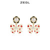 ZEGL波点蝴蝶结耳环女高级感气质森系山茶花耳钉ins风925银针耳饰 商品缩略图0