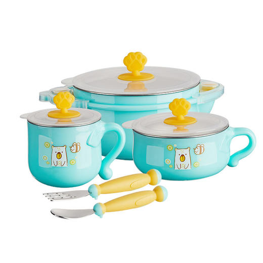 Greennose绿鼻子保温碗5件礼盒套装婴儿童餐具宝宝保温碗防摔烫吸盘碗勺5件套装【朋友圈好物】 商品图2