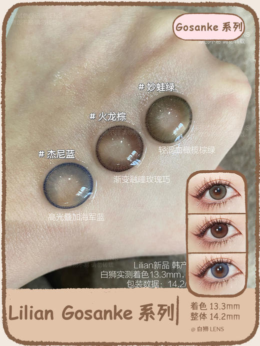 Lilian旗下 · Gosanke系列｜火龙棕 · 杰尼蓝 · 妙蛙绿｜14.2mm中等直径 商品图0