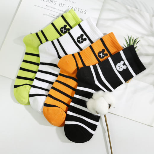 【特价】【39元6双】女丨女士中长筒时尚棉袜四季精梳棉女袜潮休闲袜【2122203】 商品图0