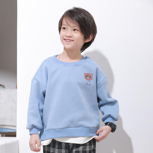 反季清仓！龙之涵 中小童儿童风琴摆印花加绒卫衣 时尚甜美童装 婴幼儿A类标准 商品图6