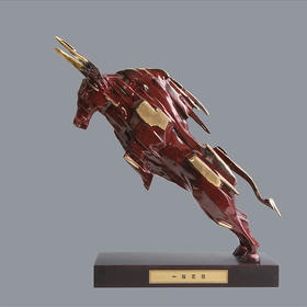 宇达青铜全铜牛摆件《一往无前》十二生肖 创意装饰 家居工艺摆件  高34cm