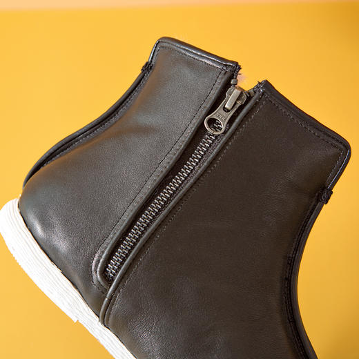 内联升情侣棉鞋男女同款手工千层底大内联升工艺皮羊毛拉锁鞋DN8500/DN8408 商品图7