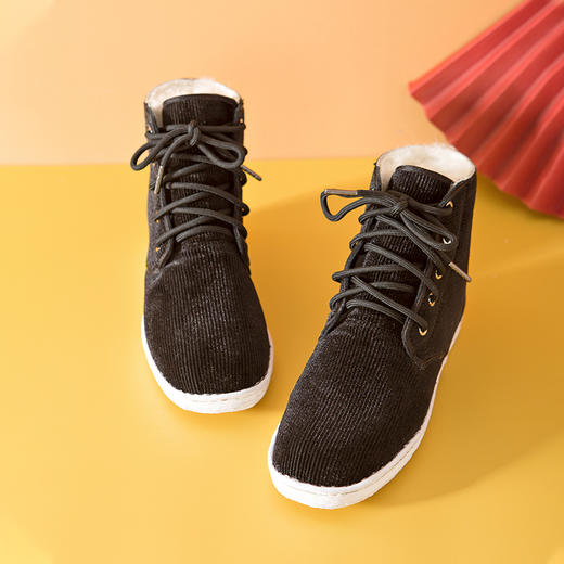 内联升男鞋手工棉鞋千层底大内联升高帮羊毛里系带灯芯绒五眼棉鞋DN8506/DN8516 商品图2