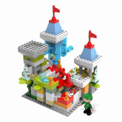 循环轨道积木滚珠积木桌滑道积木拼装儿童玩具DDYLU乐的电动 商品图1