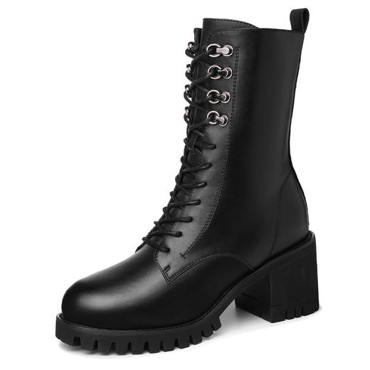 【女靴】-ann中筒马丁靴女英伦风女靴高跟靴子 商品图6