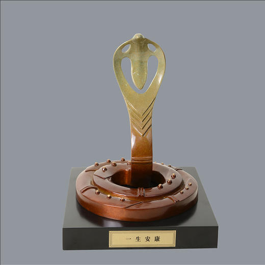 宇达青铜摆件 十二生肖蛇《一生安康》家居 手工艺品 装饰摆件  高23.5cm 商品图0
