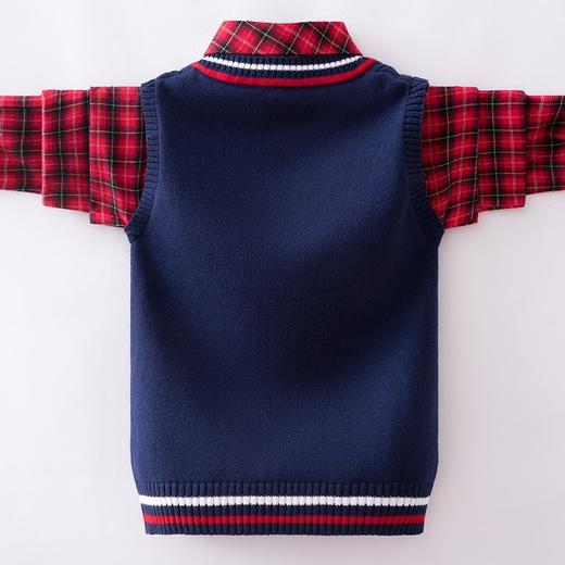 假两件衬衫领毛衣男士加绒加厚修身韩版保暖内衣毛衫秋冬季针织衫 商品图1