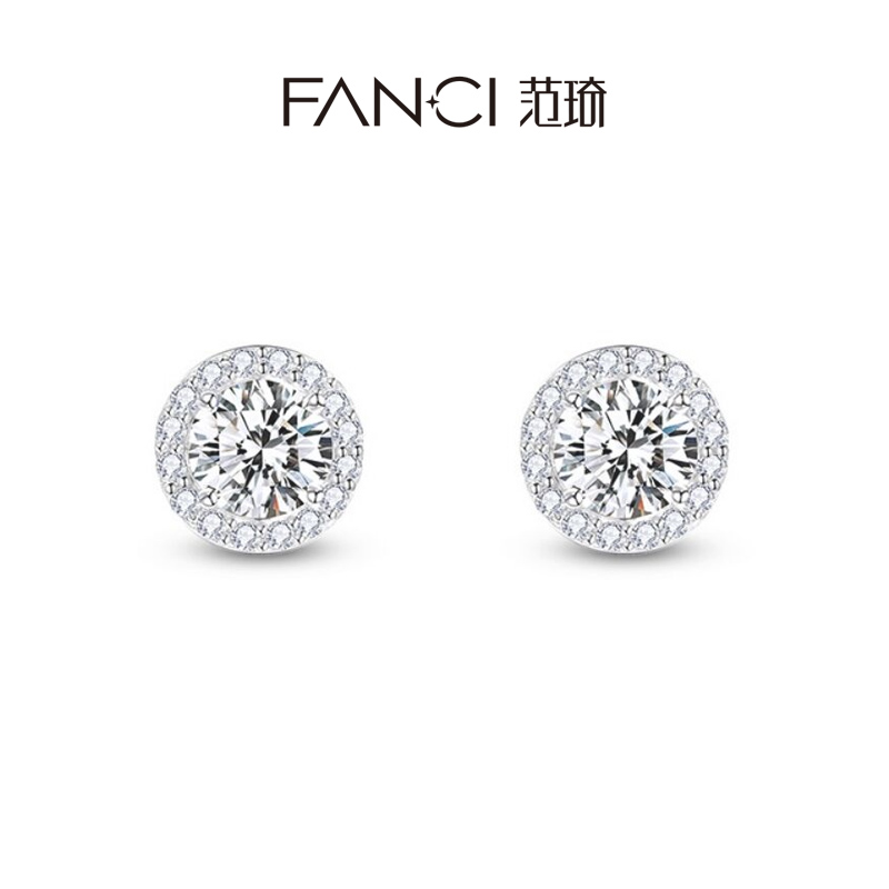 FANCI范琦星点系列圆形耳钉女925银耳环耳饰