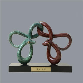 宇达青铜摆件 十二生肖蛇《同心同德》家居 手工艺品 装饰摆件  高26cm