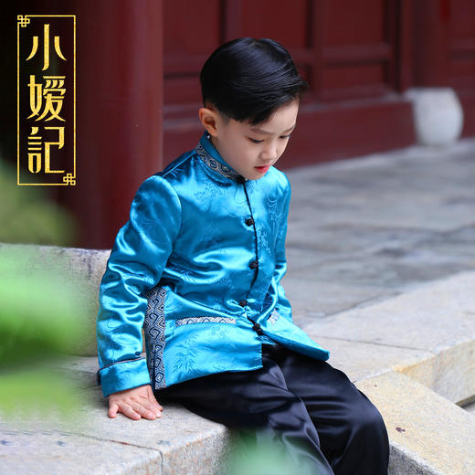 非质量问题不退换哦~小嫒记男童秋冬新款中国风外套裤子-唐韵 玄墨 商品图3
