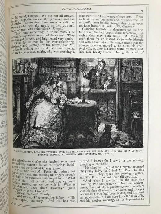 约19世纪后期 狄更斯《雾都孤儿/马丁·瞿述伟》 87幅插图 漆布精装16开 商品图13