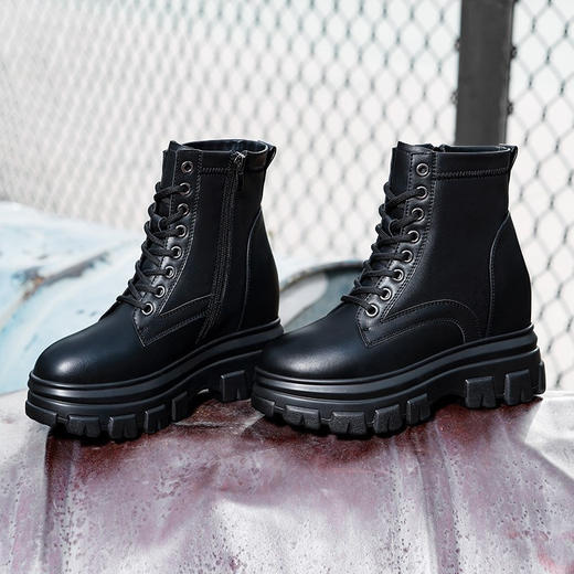 【服饰鞋包】-莱卡金顿内增高马丁靴女英伦风短靴 商品图5