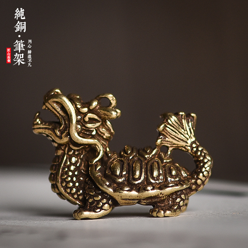 实心纯铜 毛笔架 笔山 笔搁 多功能 文房四宝书房