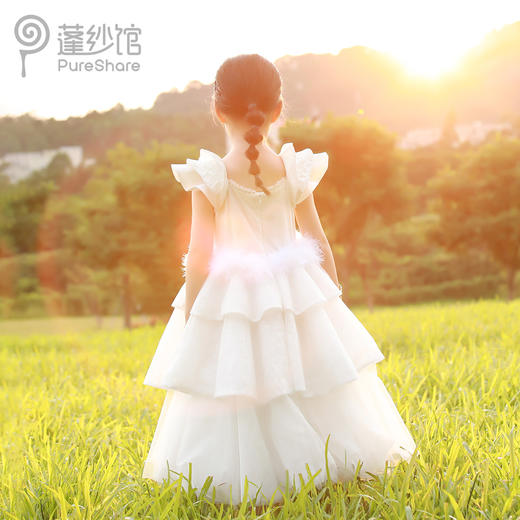 PureShare 蓬纱馆儿童礼服公主裙女童短袖钢琴演出服高端小女孩生日模特走秀-天鹅公主 商品图2