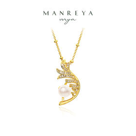 Manreya玛芮雅「凤羽珍珠」极致锆石天然淡水珍珠吊坠项链毛衣链