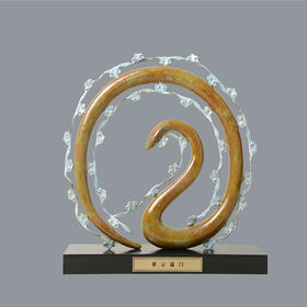 宇达青铜摆件 十二生肖蛇《祥云瑞门》家居 手工艺品 装饰摆件  高35cm