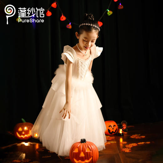 PureShare 蓬纱馆儿童礼服公主裙女童短袖钢琴演出服高端小女孩生日模特走秀-天鹅公主 商品图5