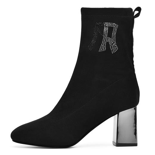 【女鞋】-弹力袜靴女士瘦瘦靴  秋冬新款中筒马丁靴 商品图6