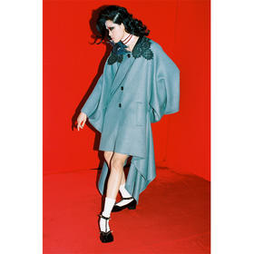  x LSC 羊皮领双面羊绒和服大衣 SJF93W881N