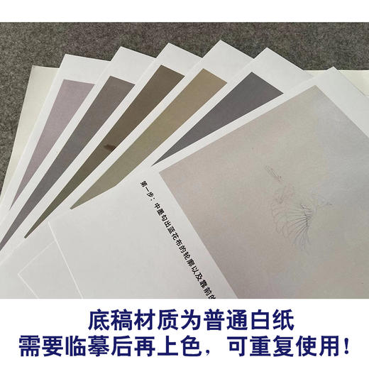 【有步骤】王震横幅工笔画白描底稿《蕊珠如火一时开》飞鸟石榴初学者临摹花鸟线稿WZ06 商品图3