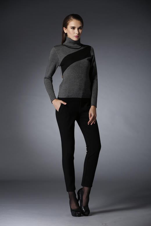 【伯妮斯茵】《梵高的树》高领时尚优雅针织衫 156E477 商品图1