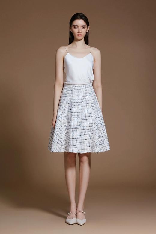 蓝灰粗纺花呢半裙 商品图2